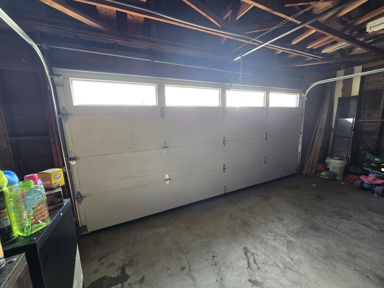 Garage door before and after installation