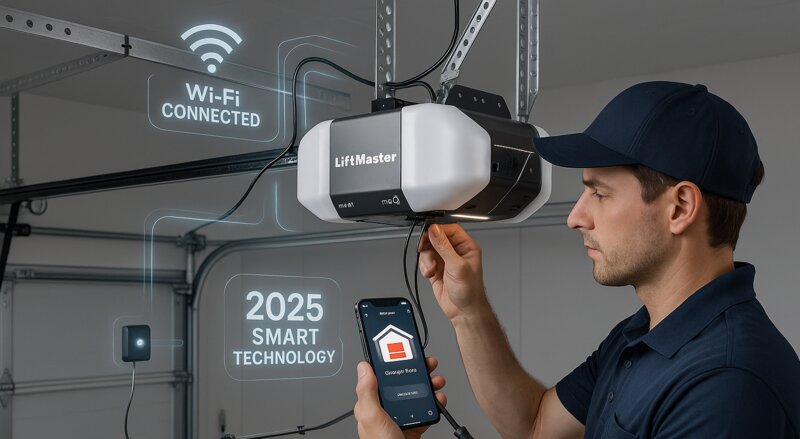 Smart garage door opener installation